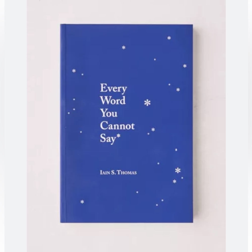 Urban Outfitters Blue 'Every Word You Cannot Say' poetry Book